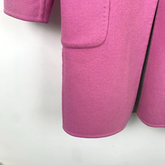 Maxmara Womens Reversible Pink & Gray Wool Belted Coat V-Neck Long Sleeves Size - Picture 6 of 10